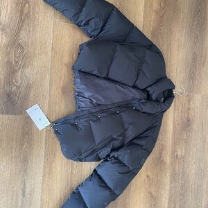 Athleta Cropped Puffer Jacket - Black